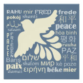 PEACE in veel talen poster (Voorkant)