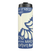 PEACE in veel talen thermische tumbler Thermosbeker (Voorkant)
