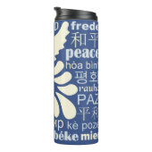 PEACE in veel talen thermische tumbler Thermosbeker (Geroteerd rechts)