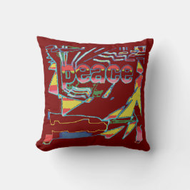 "Peace" Inspirational Burgundy Yellow Southwest  Kussen
