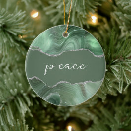 Peace Inspirerend Word Sage Silver Agate Keramisch Ornament