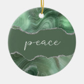 Peace Inspirerend Word Sage Silver Agate Keramisch Ornament (Voorkant)
