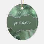Peace Inspirerend Word Sage Silver Agate Keramisch Ornament (Links)