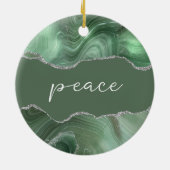 Peace Inspirerend Word Sage Silver Agate Keramisch Ornament (Achterkant)