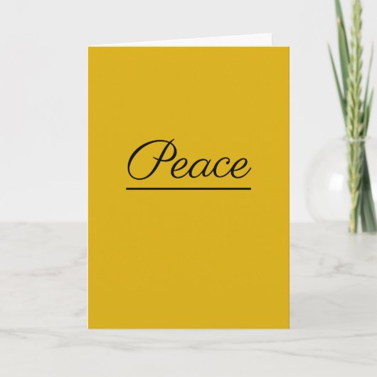 Peace is Good: Donker goudkleurige Holiday Kaart (Voorkant)