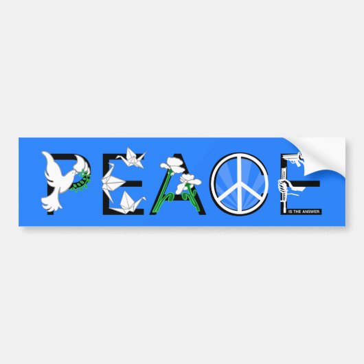 PEACE is het antwoord Bumpersticker (Voorkant)