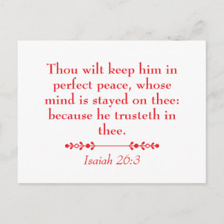  Peace Isaiah 26:3 Christian Scripture Briefkaart