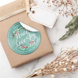 Peace Jose & Love Kerstmis Fijne nieuwjaarstoespra Ronde Sticker