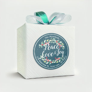 Peace Jose & Love Kerstmis Fijne nieuwjaarstoespra Ronde Sticker