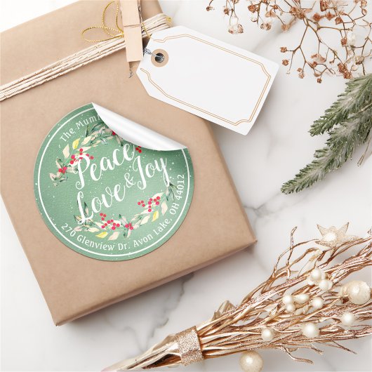 Peace Jose & Love Kerstmis Fijne nieuwjaarstoespra Ronde Sticker