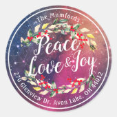 Peace Jose & Love Kerstmis Fijne nieuwjaarstoespra Ronde Sticker (Voorkant)