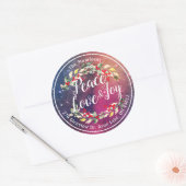 Peace Jose & Love Kerstmis Fijne nieuwjaarstoespra Ronde Sticker (Envelop)