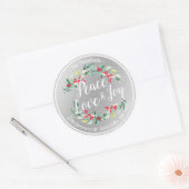 Peace Jose & Love Kerstmis Fijne nieuwjaarstoespra Ronde Sticker (Envelop)