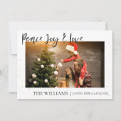 Peace joy and Love Cute Photo Merry Kerstry Feestdagenkaart (Voorkant)