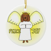 Peace Joy Angel Irish Setter kerstversiering Keramisch Ornament (Voorkant)