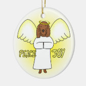 Peace Joy Angel Irish Setter kerstversiering Keramisch Ornament (Links)