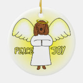 Peace Joy Angel Irish Setter kerstversiering Keramisch Ornament (Achterkant)