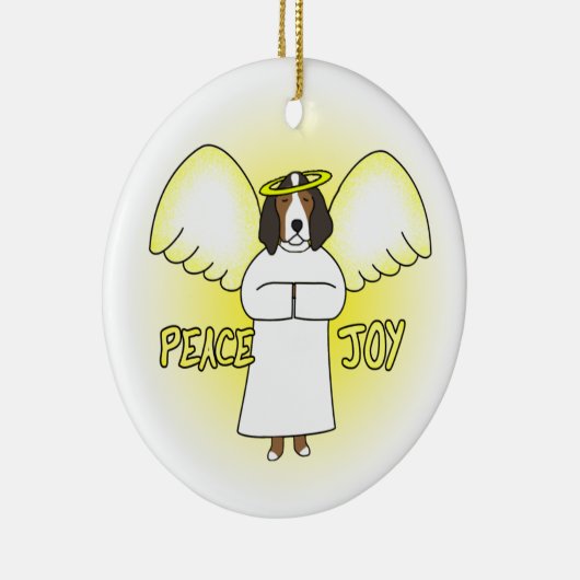 Peace Joy Angel Treeing Walker Coonhound Kerstmis Keramisch Ornament (Rechts)