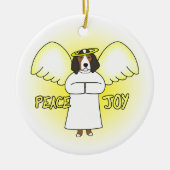 Peace Joy Angel Treeing Walker Coonhound Kerstmis Keramisch Ornament (Voorkant)