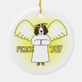 Peace Joy Angel Treeing Walker Coonhound Kerstmis Keramisch Ornament (Achterkant)