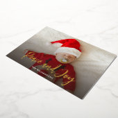 Peace Joy Baby Fotoscript Custom Christmas Folie Feestdagenkaart (Gedraaid)