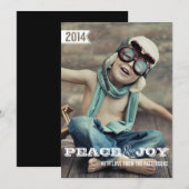 Peace & Joy Big Bold Kerstfeestdag - Fotokaart Feestdagenkaart (Voorkant / Achterkant)