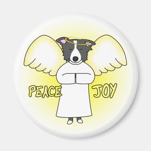 Peace Joy Border Collie Magneet (Voorkant)