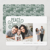 PEACE + JOY (BOSGROENEN) FEESTDAGENKAART (Voorkant / Achterkant)