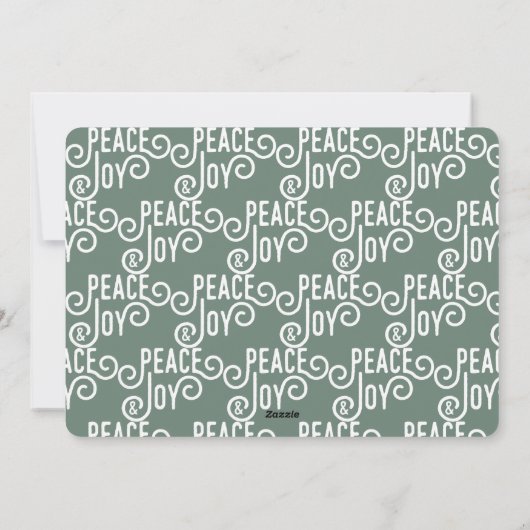 PEACE + JOY (BOSGROENEN) FEESTDAGENKAART (Achterkant)