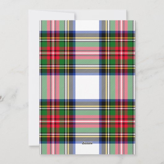 Peace & Joy Bright Tartan Plaid Familie Kerstmis Feestdagenkaart (Achterkant)