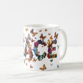 PEACE Joy Butterflies | Inspirational Motivational Koffiemok (Voorkant rechts)