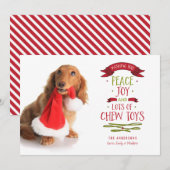 Peace Joy & Chew Toys Holiday Pet Dog-fotokaart Feestdagenkaart (Voorkant / Achterkant)