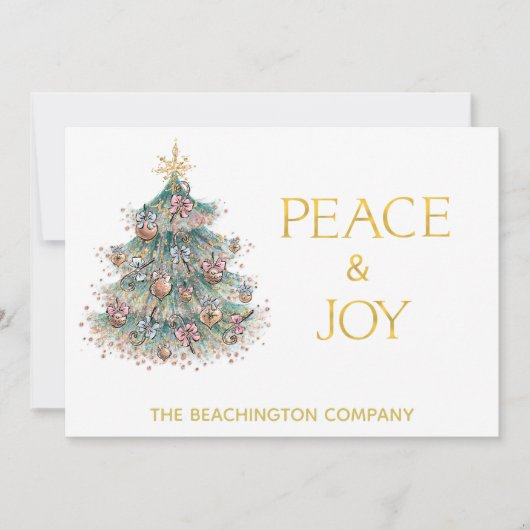 *~* PEACE JOY Corporate kerstboom Eenvoudige kaart (Voorkant)