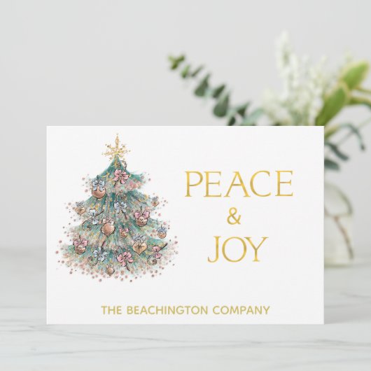 *~* PEACE JOY Corporate kerstboom Eenvoudige kaart (Staand voorkant)