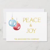 *~* PEACE JOY Corporate Ornament AP16 Holiday Card (Voorkant)