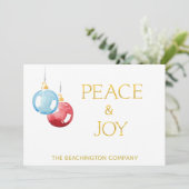 *~* PEACE JOY Corporate Ornament AP16 Holiday Card (Staand voorkant)
