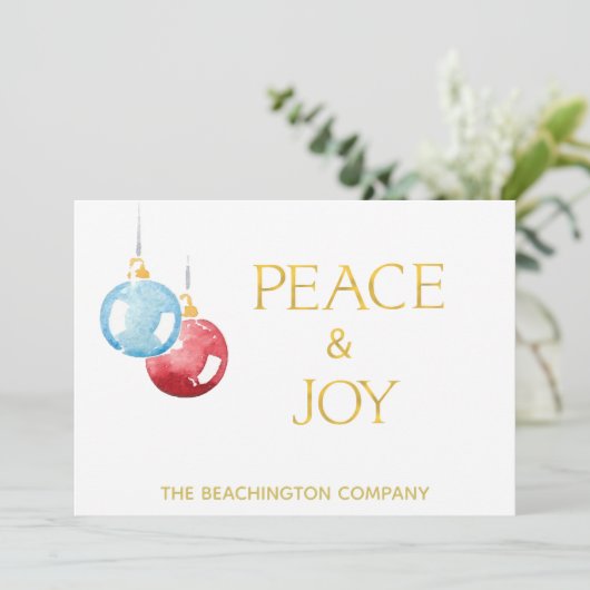 *~* PEACE JOY Corporate Ornament AP16 Holiday Card (Staand voorkant)