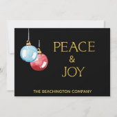 *~* PEACE + JOY Corporate Ornament Holiday Card (Voorkant)