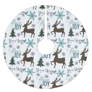 Peace Joy Deer Sneeuwvlokken Kerstbomen Kerstboom Rok