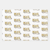 Peace Joy Dove-kersttypografie grijs goud Inpakpapier Vel (Voorkant 2)