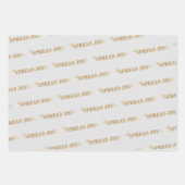 Peace Joy Dove-kersttypografie grijs goud Inpakpapier Vel (Voorkant)