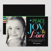 Peace-, Joy- en Love Holiday-fotokaarten Feestdagenkaart (Voorkant / Achterkant)