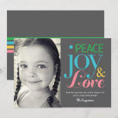 Peace-, Joy- en Love Holiday-fotokaarten Feestdagenkaart (Voorkant / Achterkant)