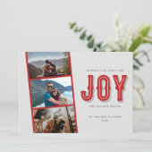 Peace Joy Foto Pas getrouwd met kerstmis Feestdagenkaart (Staand voorkant)