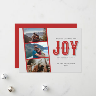 Peace Joy Foto Pas getrouwd met kerstmis Feestdagenkaart