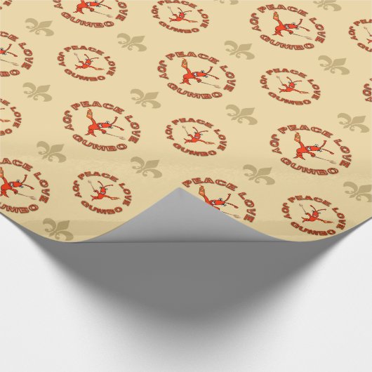 Peace Joy Gumbo Cajun Kerstmis Cadeaupapier (Hoek)