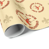 Peace Joy Gumbo Cajun Kerstmis Cadeaupapier (Rol Hoek)