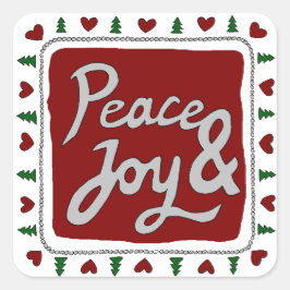 Peace & Joy Hand Lettering Holiday Stickers