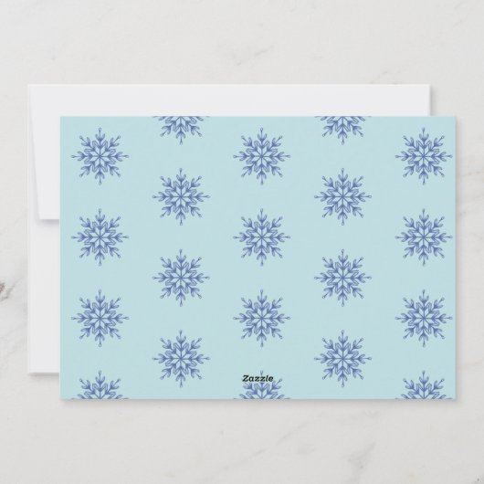 Peace & Joy Handschrift over Waterverf Snowflakes Feestdagenkaart (Achterkant)