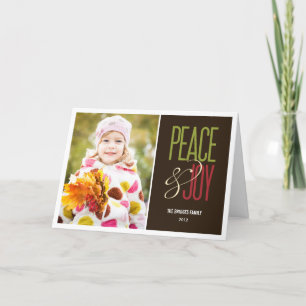 Peace & Joy Holiday-fotokaart Feestdagen Kaart